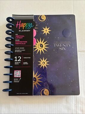 Happy Planner Star Signs 2026 Undated Planner - Navy & Gold Accents